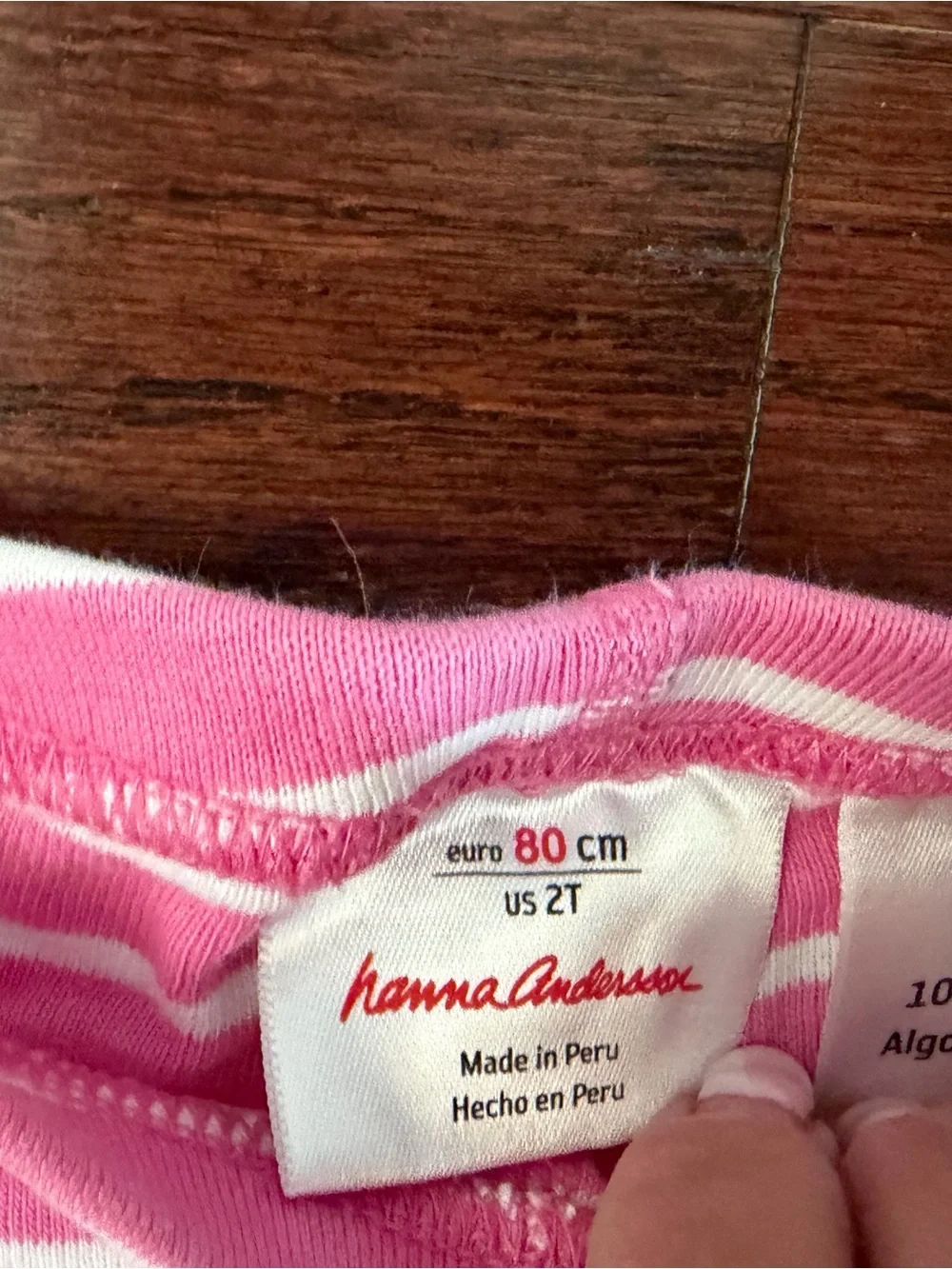 Hanna Andersson Pink & White Striped Girls' Bike Shorts